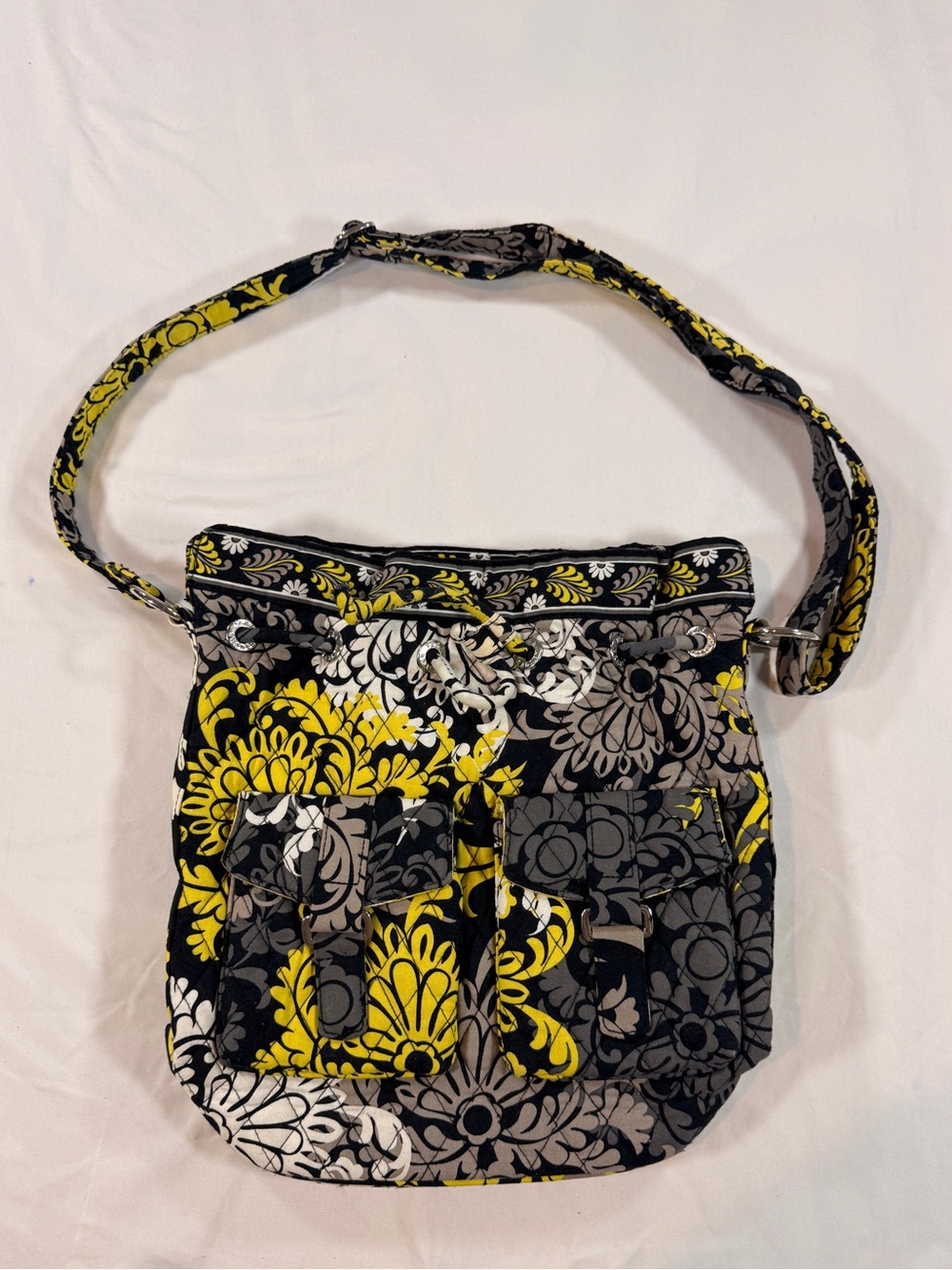 Vera Bradley Baroque Pattern Drawstring Top Crossbody Shoulder Bag
